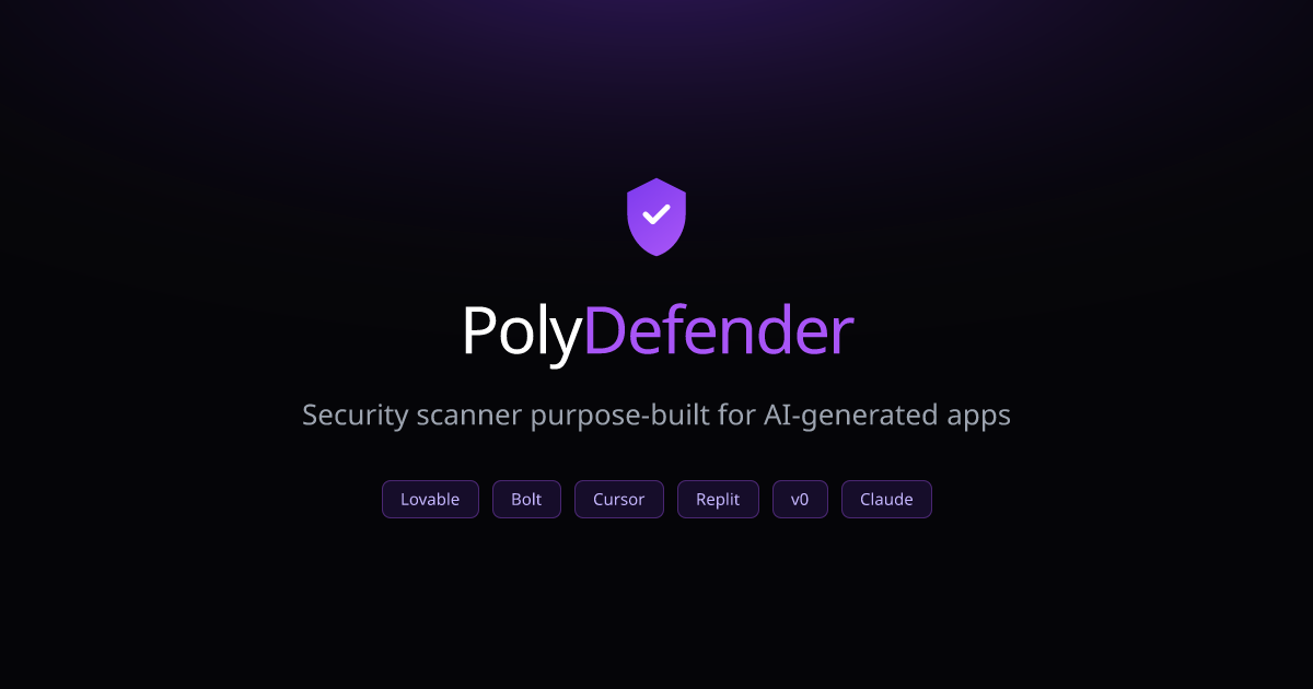 PolyDefender: Application Security for AI-built Software